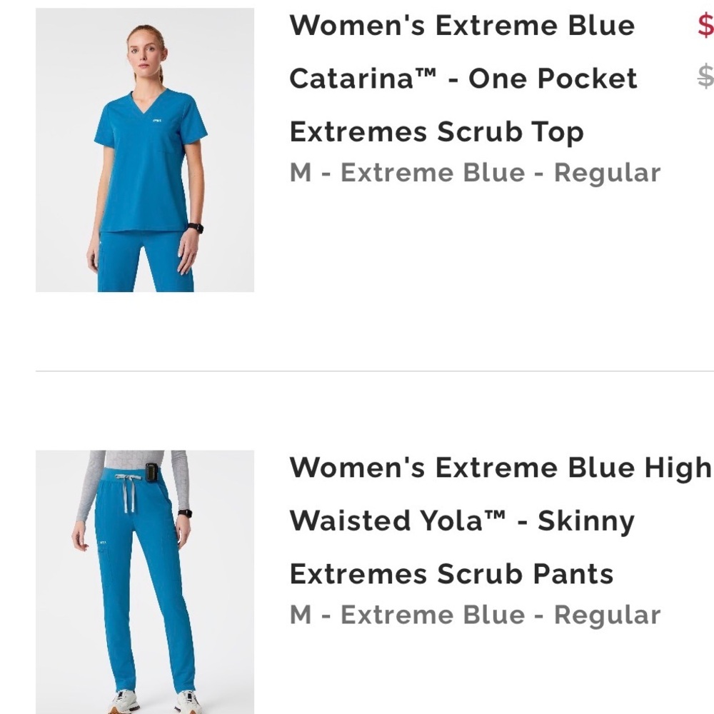 Figs “Extreme Blue” Scrub Set